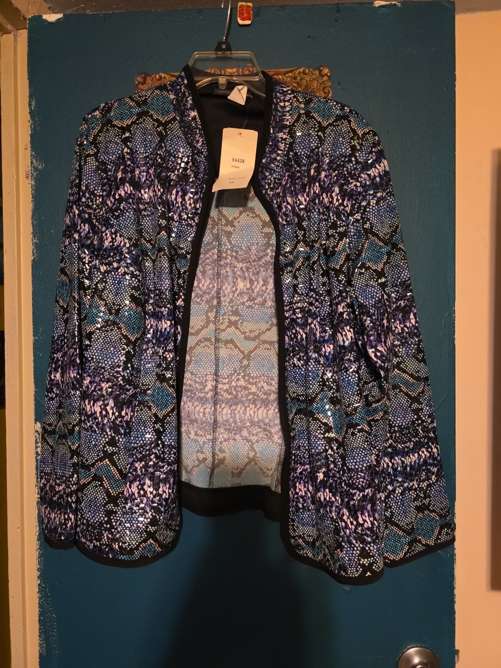 Blue Patterned Women's Jacket